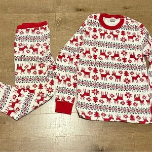 Hanna Andersson Red and White Reindeer Pajamas